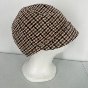 Goorin Bros Mens Brown Plaid Wool Blend Newsboy Flat Cap Hat Size Large